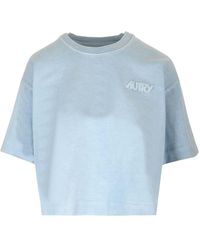 Autry - Cropped Cotton T-shirt - Lyst