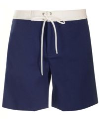 Miu Miu - Blue Satin Bermuda Shorts - Lyst