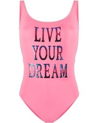 Alberta Ferretti Costume intero "Live your dream" - Rosa