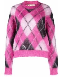 Marni Wool Argyle Naif Tiger Sweater - Save 56% | Lyst