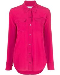 Equipment - Pink Silk Slim-fit "signature" Shirt - Lyst