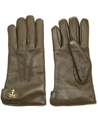 Vivienne Westwood Green Leather Gloves
