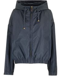 Max Mara The Cube - Blue Jacket In Water-repellent Technical Canvas - Lyst