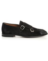 Corvari - Black Suede Double Buckle Moccasin - Lyst