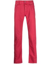 Jacob Cohen - Logo-embroidered Straight-leg Trousers - Lyst