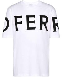 Ferragamo - White T-shirt With 360 Logo - Lyst