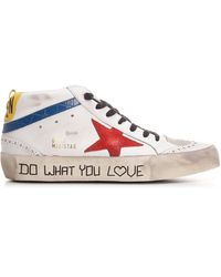 picture Golden Goose Mid Star Glitter Wing-Tip Sneakers grey and black wingtip midstar sneakers