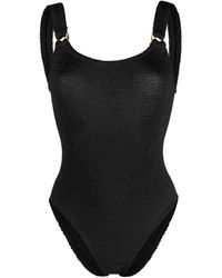 Hunza G - Black "domino" One-piece Swimsuit - Lyst