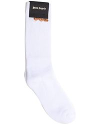 Palm Angels White Socks With Bear Patch