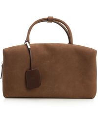 Max Mara - Large Nubuck Leather Satchel Bag - Lyst