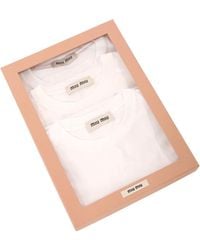 Miu Miu - Set Of Cotton T-shirts - Lyst