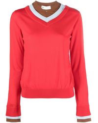 Tory Burch - Triple Color-block Sweater - Lyst