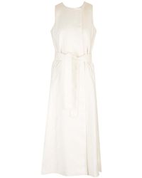Max Mara - Long Linen Vest With Piping - Lyst