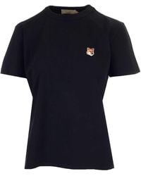 Maison Kitsuné - Black T-shirt With Baby Fox Patch - Lyst