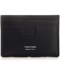 Tom Ford - Soft Grain Leather T Line Cardholder Black - Lyst