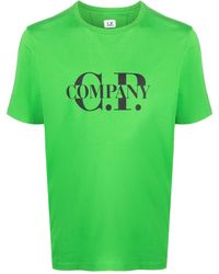 C.P. Company - Green T-shirt With Logo - Lyst