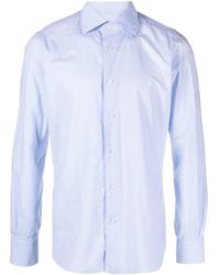 Barba Napoli - Light Blue Shirt With Micro Check - Lyst