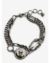 Bracelet à chaîne sceau clouté skull Alexander McQueen pour homme en coloris Métallisé Homme Bijoux Bracelets 