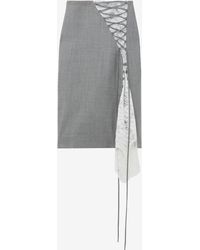 McQueen - Corset Lacing Panel Pencil Skirt - Lyst