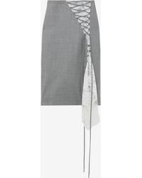McQueen - Corset Lacing Panel Pencil Skirt - Lyst