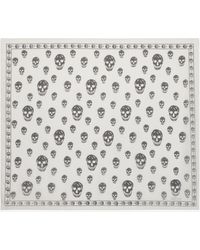 McQueen - Classic Silk Blend Skull Scarf - Lyst