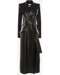alexander mcqueen leather coat