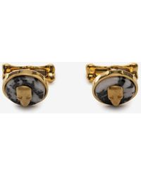 Alexander McQueen Gemelli Skull su pietra - Metallizzato