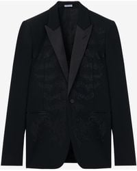 McQueen - Giacca Monopetto Con Motivo Gabbia Toracica Ricamato - Lyst