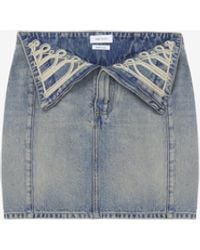 McQueen - Metallic Frogging Fold Over Mini Skirt - Lyst