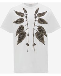 Alexander McQueen T-shirt con ricamo ortica - Bianco