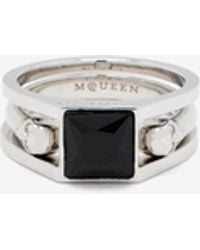 McQueen - Twin Skull Ring - Lyst
