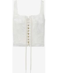 McQueen - Fil Coupé Floral Corset Top - Lyst