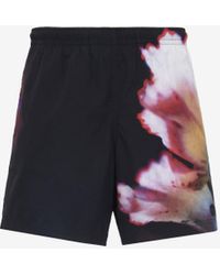 Alexander McQueen Solarised Flower Swim Shorts - White