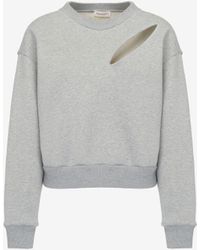 Alexander McQueen - Silver Slashed Sweatshirt - Lyst