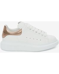 Alexander McQueen White And Rose Gold Classic Trainers