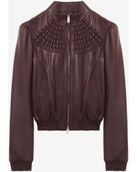 McQueen - Smocking Leather Jacket - Lyst