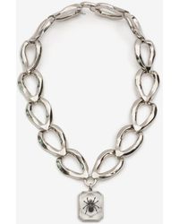 Alexander McQueen Spider Faceted Chain Necklace - Metallic