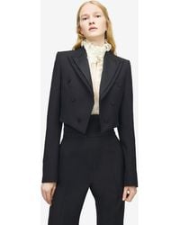 McQueen - Double Lapel Cropped Jacket - Lyst
