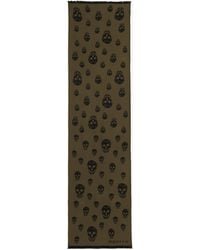 McQueen - Skull Wool Jacquard Scarf - Lyst