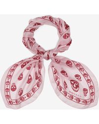 McQueen - Silk Skull Print Scarf - Lyst