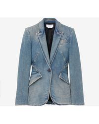 McQueen - Stretch Denim Jacket - Lyst