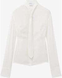 McQueen - Tie Silk Shirt - Lyst