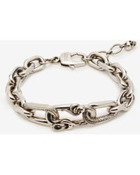 Alexander McQueen - Silver Snake & Skull Chain Bracelet - Lyst