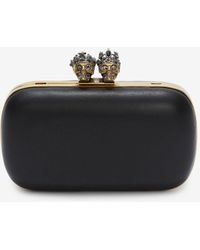 Alexander McQueen Queen And King Skull Clutch - Black