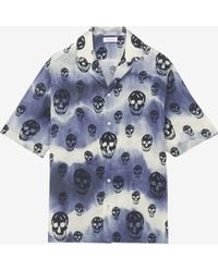 McQueen - Tie-Dye Skull Hawaiian Shirt - Lyst