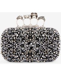 Alexander McQueen - Four-ring Stud-embellished Leather Clutch Bag - Lyst