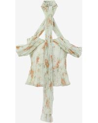 McQueen - Floral Pleated Top - Lyst