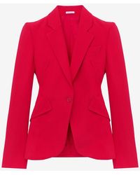 McQueen - Leaf Crepe Single-Breasted Jacket - Lyst