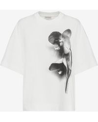 Alexander McQueen - T-shirt oversize photographic orchid - Lyst