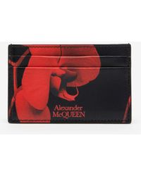 Alexander McQueen - Black Red Orchid Card Holder - Lyst
